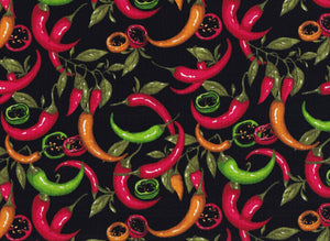 Fabric Traditions - Hot Chilis - 1/2 YARD CUT