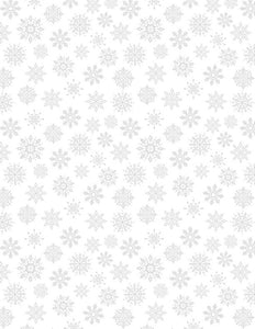 Wilmington Prints - Stocking Stuffers - Small Snowflakes White on White - 1/2 YARD CUT