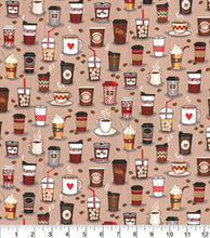 Load image into Gallery viewer, Fabric Traditions - Cafe Coffee - 1/2 YARD CUT
