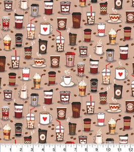 Fabric Traditions - Cafe Coffee - 1/2 YARD CUT
