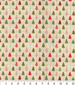Fabric Traditions - Christmas Tree Glitter - 1/2 YARD CUT