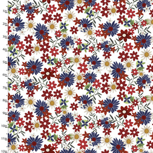3 Wishes - Sweet Land of Liberty - Floral - 1/2 YARD CUT