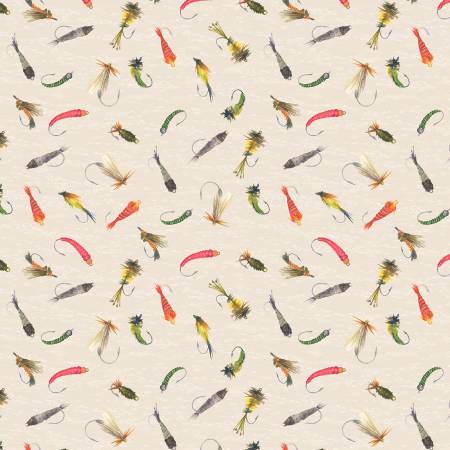 End of Bolt - Gone Fishing - Cream Fishing Lure All Over - 27