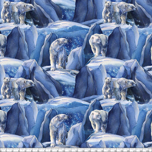 Northcott - Polar Frost - Bears - 1/2 YARD CUT
