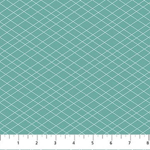 Northcott - My Happy Place - Turquoise Diagonal Check - 1/2 YARD CUT