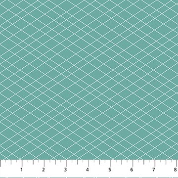 Northcott - My Happy Place - Turquoise Diagonal Check - 1/2 YARD CUT