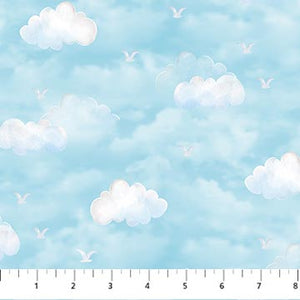 Northcott - Out to Sea - Clouds - 1/2 YARD CUT