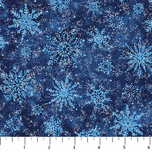 Northcott - All That Glitters Snowflakes Navy - 1/2 YARD CUT