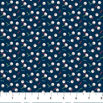 Northcott - Hole in One - Tossed Balls Navy - 1/2 YARD CUT