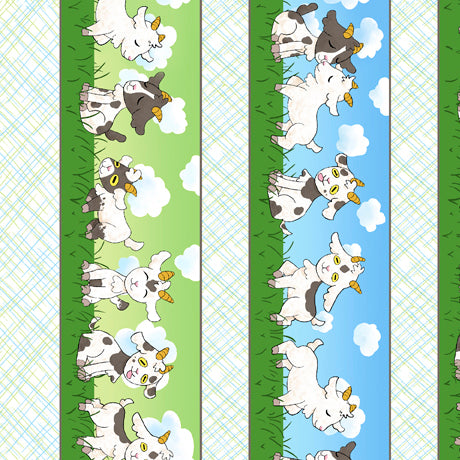 QT Fabrics - Lil' Goats - Stripe - 1/2 YARD CUT