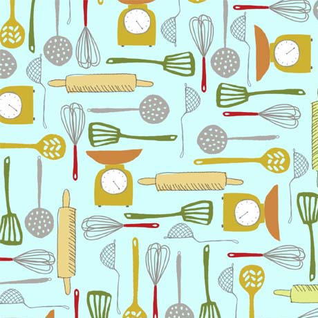 QT Fabrics - What's Cookin' - Kitchen Utensils - 1/2 YARD CUT