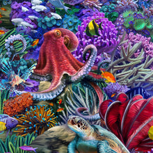 Load image into Gallery viewer, QT Fabrics - Treasures at Sea - Packed Sealife - 1/2 YARD CUT
