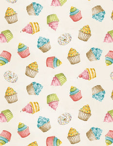 Wilmington Prints - Sweet Little Pleasures - Cream Sweets Toss - 1/2 YARD CUT