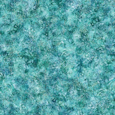 QT Fabrics - Atlantis - Abstract Blender Turquoise - 1/2 YARD CUT