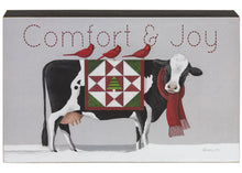 Load image into Gallery viewer, Comfort &amp; Joy Patchwork Cow Sign
