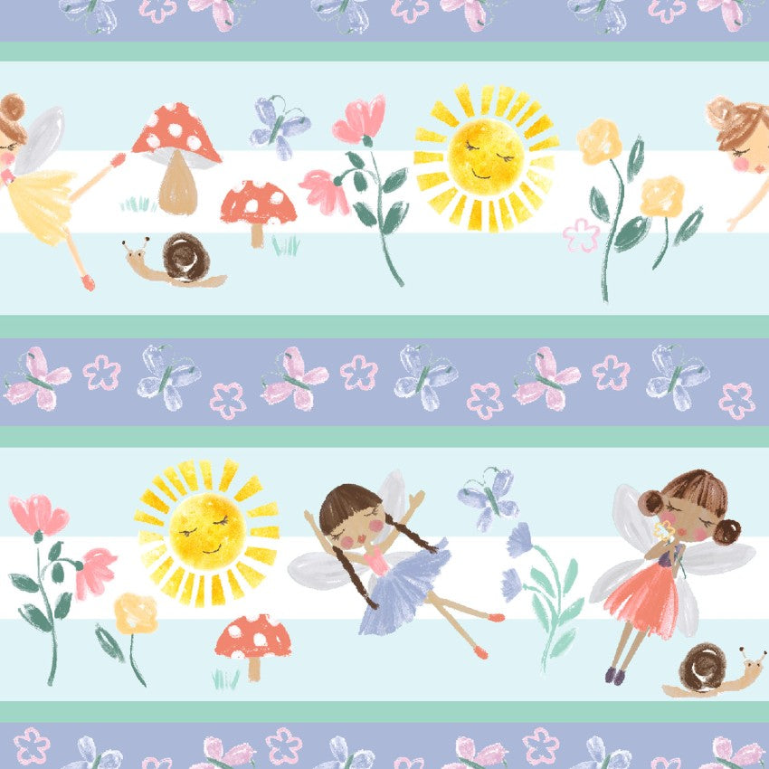 3 Wishes FLANNEL - Pixie Dust Playful Stripe - 1/2 YARD CUT