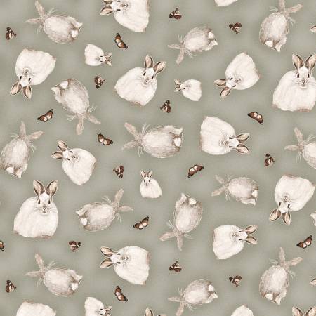 Henry Glass & Co - Little Ones - Tossed Bunnies - 1/2 YARD CUT