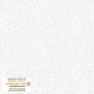 Stof - We Love Christmas - White/Silver Stars - 1/2 YARD CUT