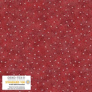 Stof - We Love Christmas - Red/Silver Stars - 1/2 YARD CUT