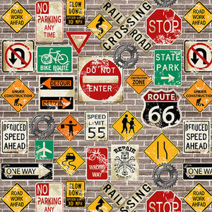 Henry Glass Co. - My Tools My Rules - Road Signs - 1/2 Yard