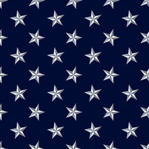 Henry Glass & Co - To the Rescue - Star - Navy - 1/2 YARD CUT