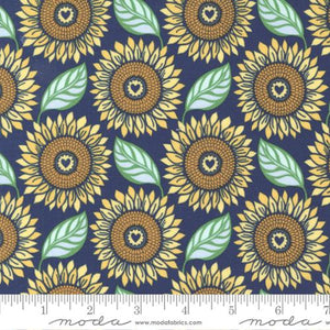 Moda Fabrics - Sunflowers My Heart Main Dusk - 1/2 YARD CUT