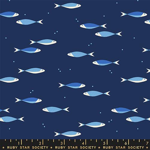 Ruby Star Society - Water - School Day Navy - 1/2 YARD CUT