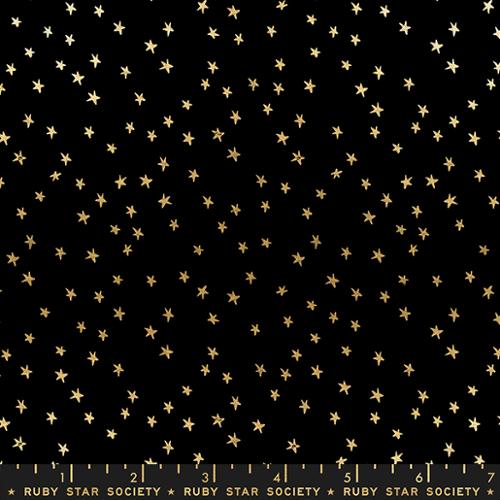 Ruby Star Society - Starry - Mini Black Gold - 1/2 YARD CUT