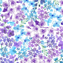 Load image into Gallery viewer, Maywood Studio - Bloom Bright - Packed Flowers Blue/Violet - 1/2 YARD CUT
