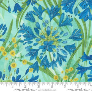 Moda Fabrics - Serena Shores - Agapanthus Florals Aqua - 1/2 YARD CUT