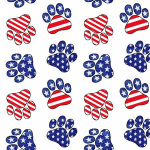 Studio E - Paws for America - Patriotic Paw Prints - 1/2 YARD CUT