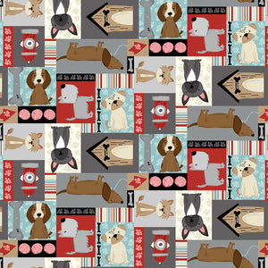 Studio E - Paw-sitively Awesome - Dogs Patchwork - 1/2 YARD CUT