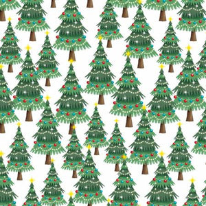 Studio E - Snow Angels - White Christmas Tree Allover - 1/2 YARD CUT