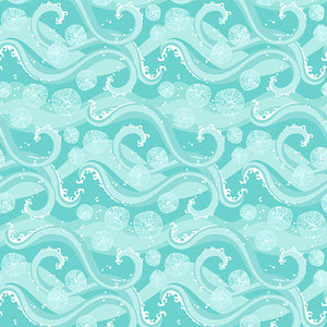 Studio E - Mermaid Tails - Waves Light Blue - 1/2 YARD CUT