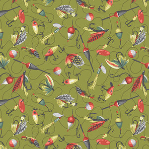 Studio E Fabrics - River Rhythms - Flies and Lures - 1/2 YARD CUT