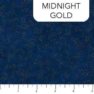 Northcott - Shimmer Blender - Midnight Gold - 1/2 YARD CUT