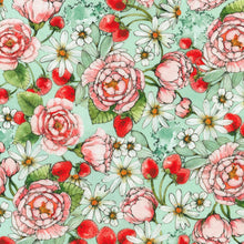 Load image into Gallery viewer, End of Bolt - Strawberry Season - Floral Seafoam - 31&quot;
