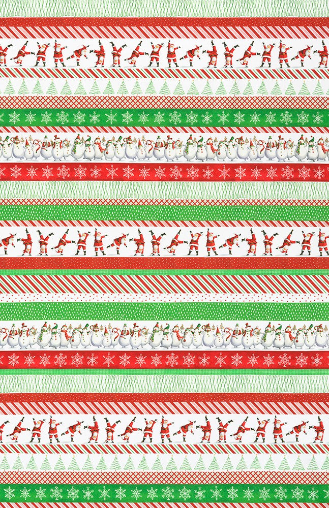 Robert Kaufman - Christmas Jamboree - Santa Stripe - 1/2 YARD CUT