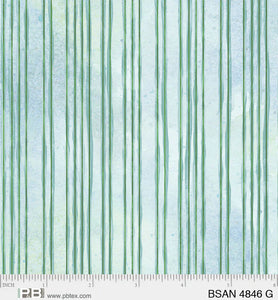 P&B Textiles - Small Stripe Green - 1/2 YARD CUT