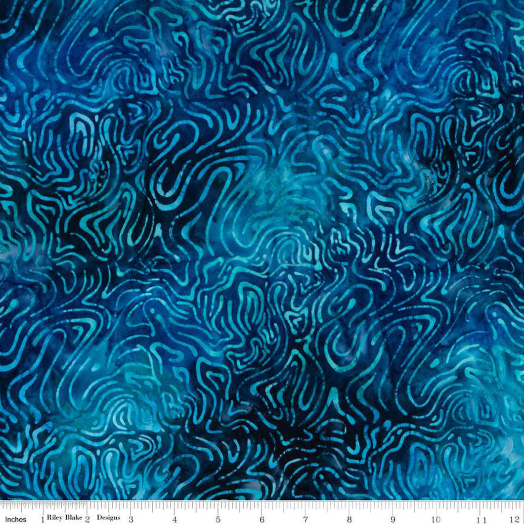 Expressions Batiks by Riley Blake Fabrics - TJAPS Deep Sea Blue - 1/2 YARD CUT
