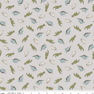 Riley Blake - Roar - Mini Dinos Gray - 1/2 YARD CUT