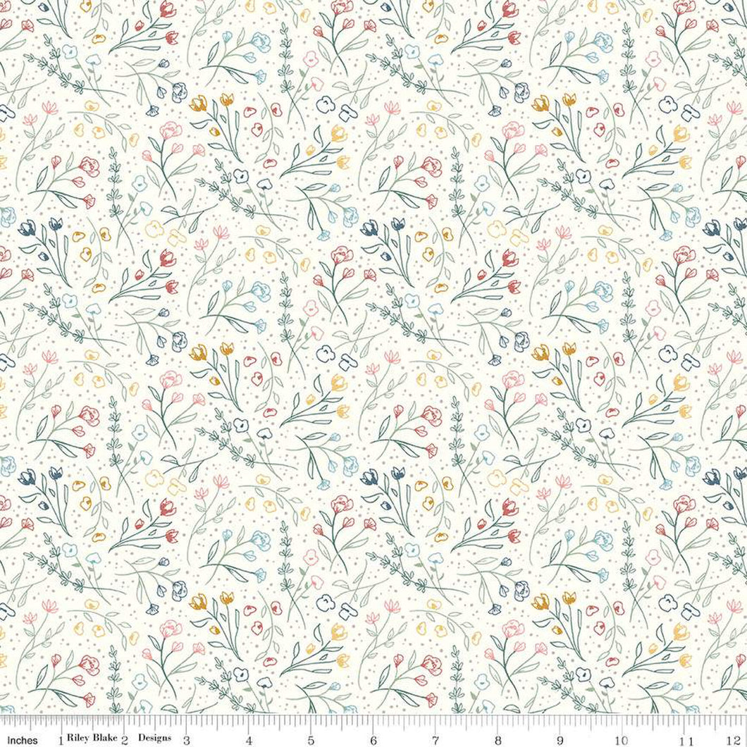 Riley Blake - Albion - Wildflowers Cream - 1/2 YARD CUT