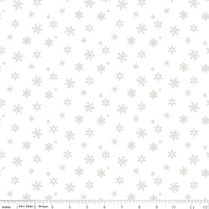 Riley Blake - Christmas Wishes - Snowflakes White-on-White - 1/2 YARD CUT