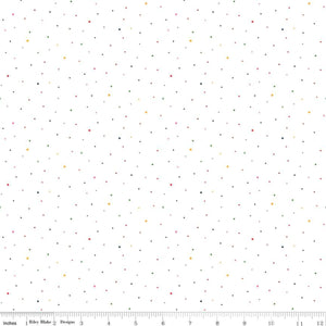 Riley Blake - Dapple Dot on White Rainbow - 1/2 YARD CUT