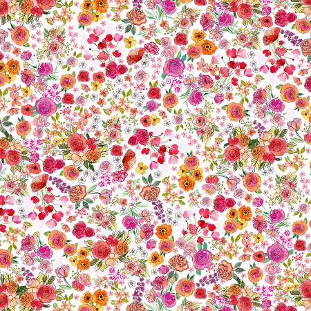 Timeless Treasures - Sew Floral - Large Florals - 1/2 YARD CUT
