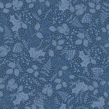 Load image into Gallery viewer, P&amp;B Textiles - Christmas Shimmer - Leafy Blender Blue - 1/2 YARD CUT
