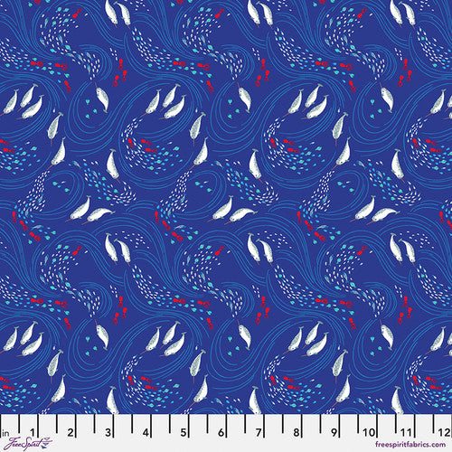 Freespirit - Polar Seas - Swirling Seas - 1/2 YARD CUT