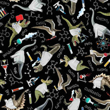 Load image into Gallery viewer, Timeless Treasures - Scientist Dinosaurs in Lab Coats - 1/2 YARD CUT
