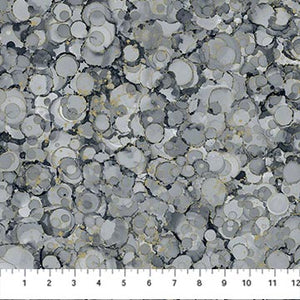 Northcott - Midas Touch - Dark Grey Bubble Texture - 1/2 YARD CUT