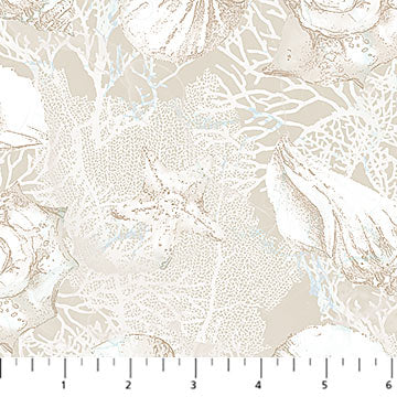 Northcott - Sea Breeze - Shells Cream - 1/2 YARD CUT